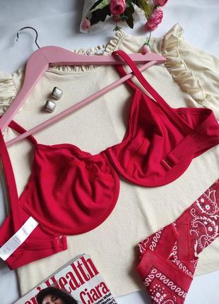 Красный женский лиф купальника чашки мягкие на косточках верх купальника на большую грудь3 фото