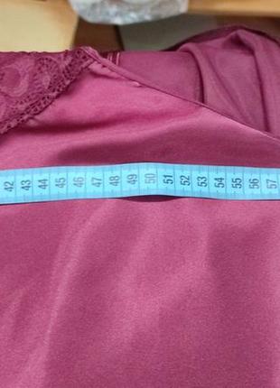Балталл шелковый/атласный кружевной комплект халат и ночнушка.комлект большой размер 3хл(54-56)7 фото