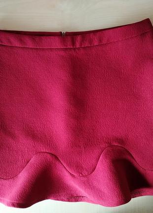 Бордовая юбка-годе zara