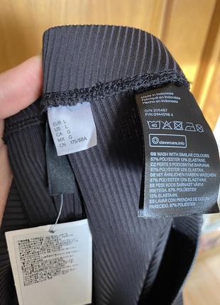Новые чёрные брюки лосины в рубчик шикарно тянуться 52-54 р  h&m5 фото
