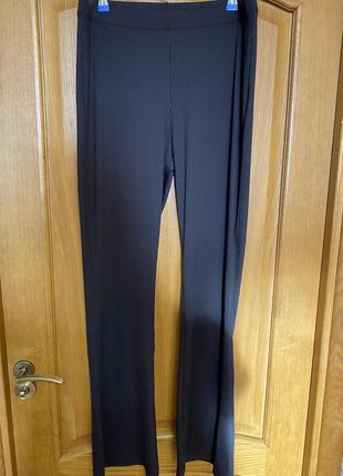 Новые чёрные брюки лосины в рубчик шикарно тянуться 52-54 р  h&m2 фото