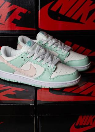 Nike sb dunk white light green2 фото