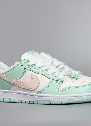 Nike sb dunk white light green1 фото