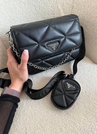 Prada re-nylon padded shoulder black