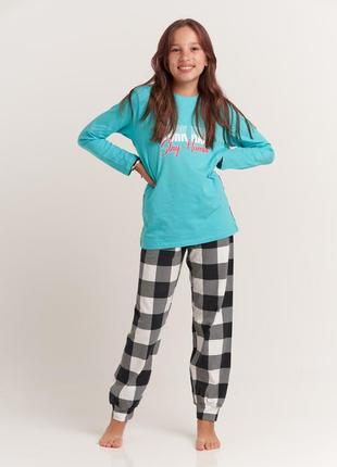 Натуральна бавовняна підліток піжама/домашній костюм кофта і штани 8-15 років