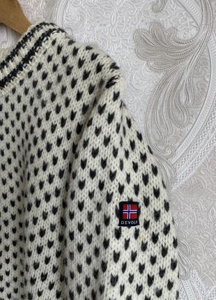 Белая шерстяная вязаная кофта свитшот худи лонгслив олимпийка пуловер свитер devold dale of norway оригинал3 фото
