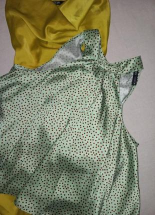 Шикарная блуза разлетайка атласная в горох zara3 фото