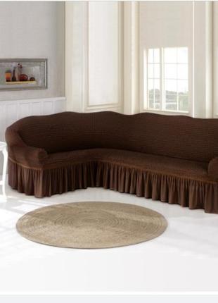 Чехол для углового дивана.турецкое качество!1 фото