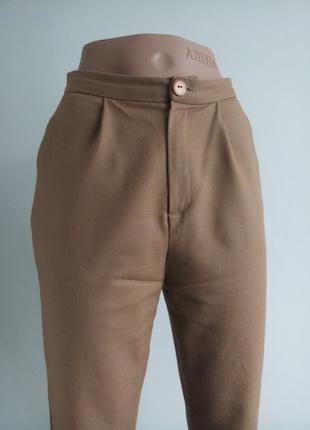 Теплые брюки классические шерсть кемэл ручная работа3 фото