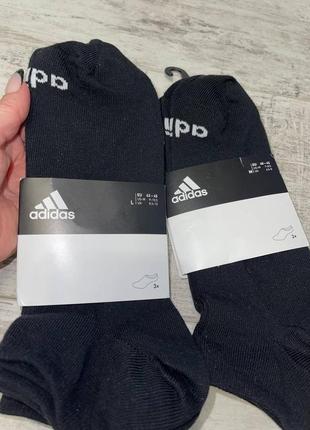 Шкарпетки чоловічі чорні короткі adidas,в упаковці 3 пари.4 фото