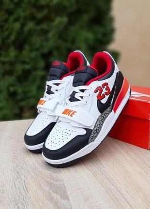 Стильные кроссовки nike air jordan legacy 312 low white red белые с красным и чёрным унисекс 36-45 р3 фото