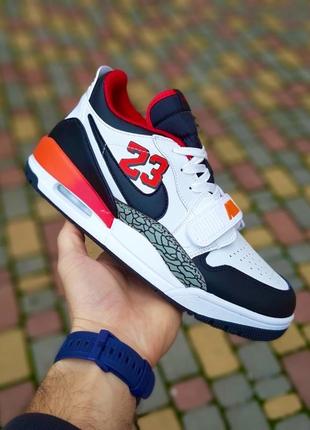 Стильные кроссовки nike air jordan legacy 312 low white red белые с красным и чёрным унисекс 36-45 р1 фото