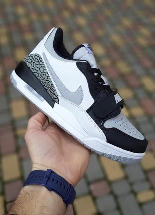 Отличные кроссовки nike air jordan legacy 312 low white grey black белые с серым и чёрным унисекс 36-45 р1 фото