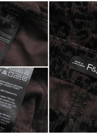 Брендовая вельветовая юбка "f&f"с леопардовым принтом. pазмер uk8/eur365 фото