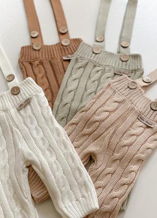 Белье плетеное кофта свитер и вязаные штанишки на подтяжках little angel (штанцы косичкой плетеные!)2 фото