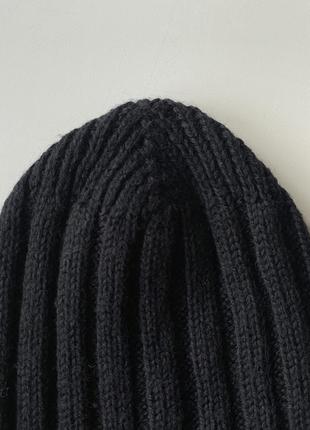 Мужская черная шапка из шерсти3 фото