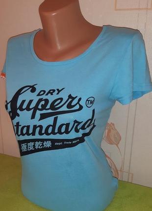 Модна блакитна футболка superdry hardware store, made in turkey, блискавичне надсилання2 фото