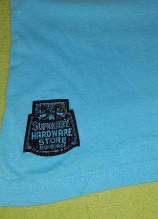 Модна блакитна футболка superdry hardware store, made in turkey, блискавичне надсилання4 фото