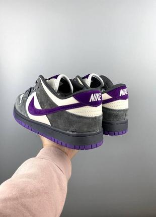 Nike sb dunk low pro grey purple2 фото