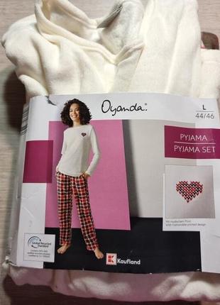 Женская флисовая пижама oyanda kaufland esmara кофта штани 44 46 евро 50 52 наш л германия2 фото