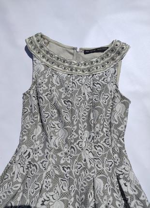 Красиве сіре плаття з прикрасою zara3 фото