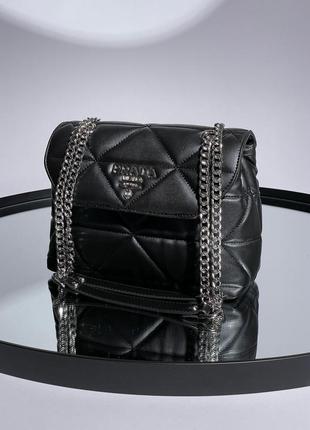 Жіноча сумка prada nappa spectrum black/silver