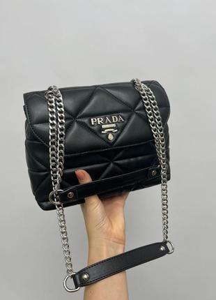 Женская сумка prada nappa spectrum black/silver2 фото