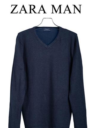 Pullover зара мен zara man basic size m black-navy