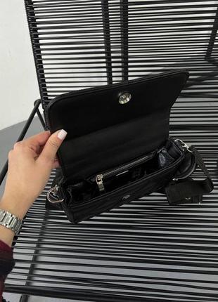 Женская сумка prada re-nylon padded shoulder black6 фото