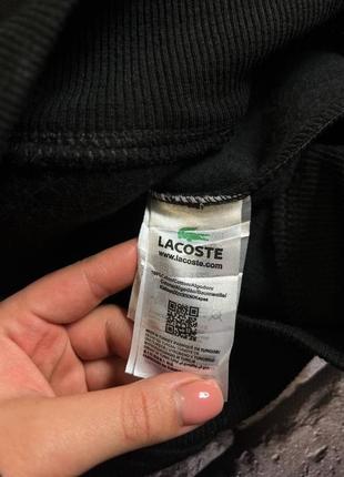Стильное теплое мужское худи lacoste черного цвета