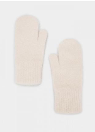 Новые бежевые шерстяные перчатки braska варежки бежевые