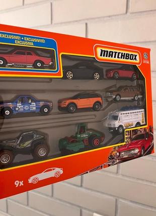 Набір матчбокс 9 машинок matchbox 1:64 scale vehicles mattel