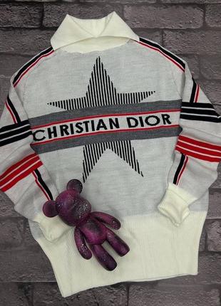 Кофта свитер в стиле christian dior белый2 фото