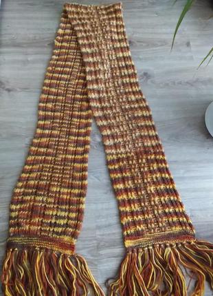 Зимовий теплий шарф, колір як на фото- терракот. ніжний на дотик, якісний шарф .довжина 214см.ширина 24см5 фото