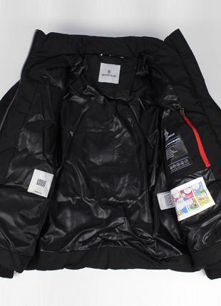 Зимняя куртка moncler (с белым лого), цвет черный, разные размеры4 фото