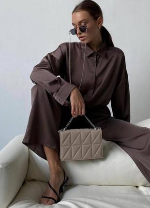 Топ🔥 шовковий костюм в піжамному стилі