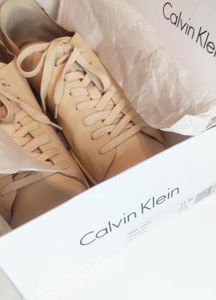 Пудровые кожаные кеды сникерсы calvin klein irena6 фото