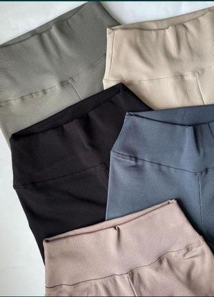 Легінси утеплені у рубчик лосіни на флісі штани теплі легінси лосини