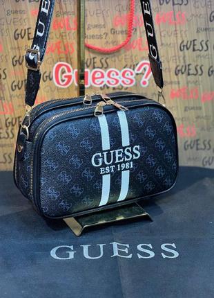 Сумка чорна жіноча guess сумка маленька гесс сумочка клатч крос-боді