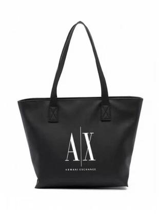 Сумка черная armani exchange женская шоппер