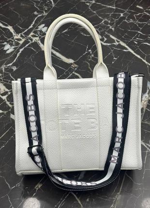 Сумка белая женская marc jacobs марк джейкобс  сумка большая the tote bag шопер