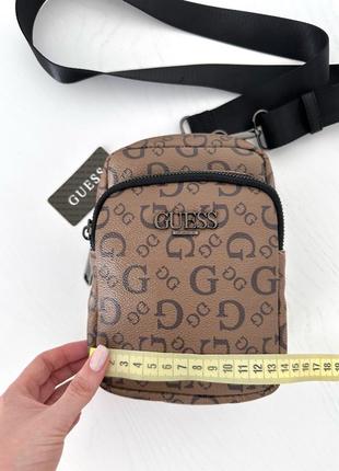 Мужская брендовая сумочка guess ezra logo crossbody гезз на подарок мужу подарок парню6 фото