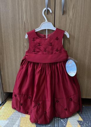 Детское красное праздничное платье1 фото