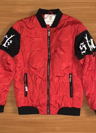 Красный бомбер stefania для стильных подростков в отличном состоянии