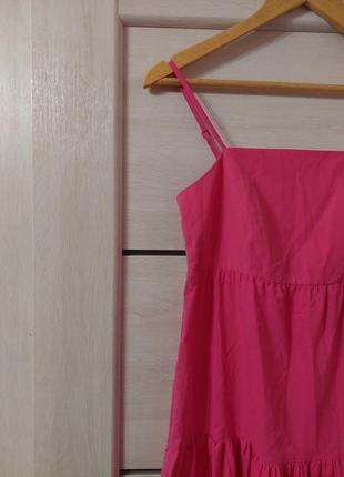 Розовое длинное ярусное платье сарафан primark примарк4 фото