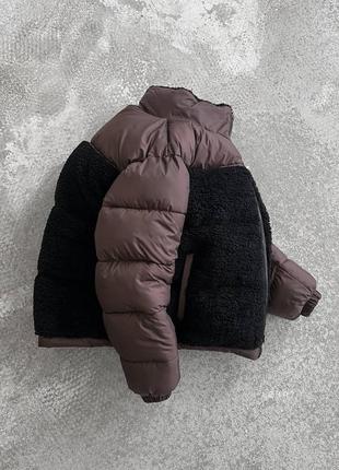 Чоловіча зимова куртка чорна плюшева до -20 *с пуховик короткий без капюшона (b)2 фото