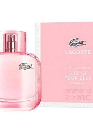 Женская туалетная вода lacoste l. 12.12 pour elle sparkling 90 мл1 фото