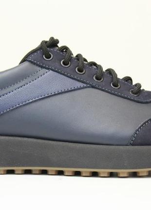 Синие кроссовки подошва с шипами кожаные с нубук вставки мужская обувь rosso avangard dolga bolt blu2 фото