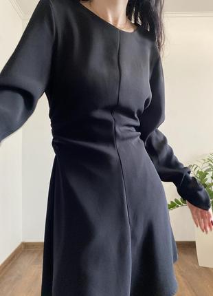 Платье черное с рукавом платье4 фото