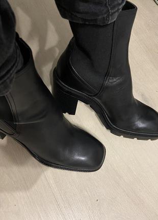 Zara ботильйони, чобітки жіночі, шкіра, розмір 384 фото
